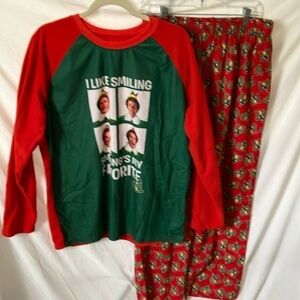 Elf: Red/Green Loungewear- “I like smiling. My favorite is smiling”- L